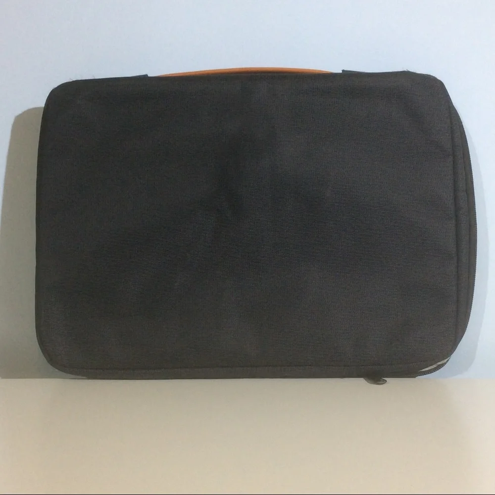 Tomtoc Black Laptop Tablet Bag 3 Compartment Padded Computer Case Zip Pockets